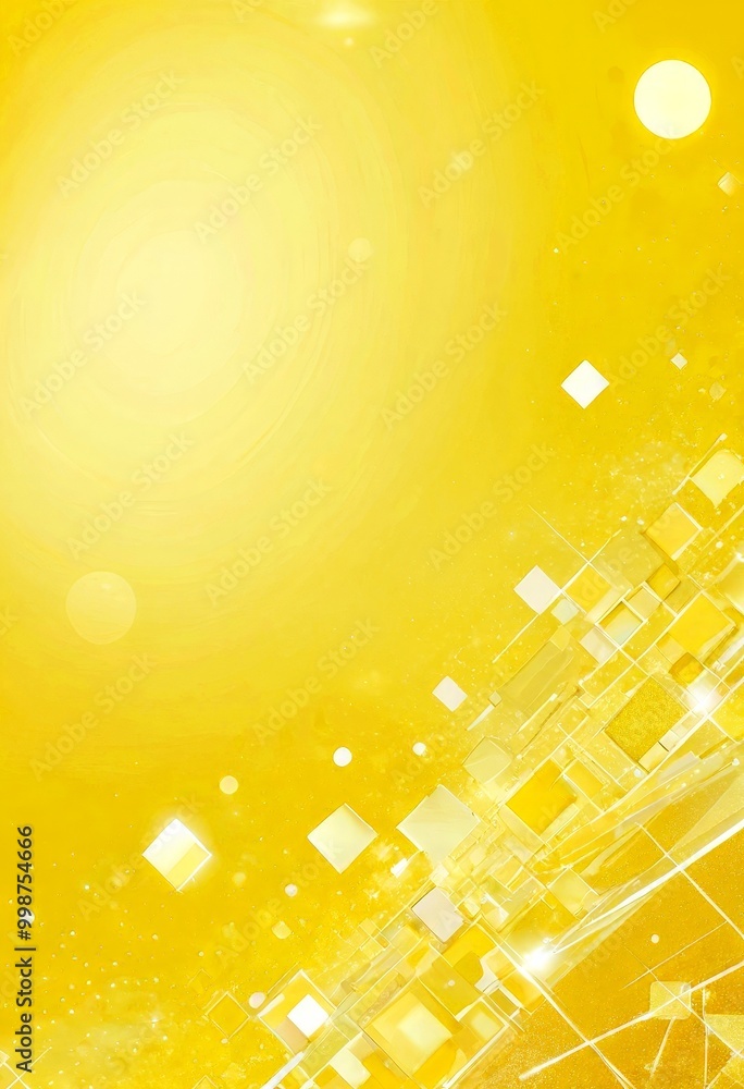Leinwandbilder a vibrant yellow background with a geometric pattern of white squares and rectangles, creating a sense of depth and complexity rotated 90 degrees