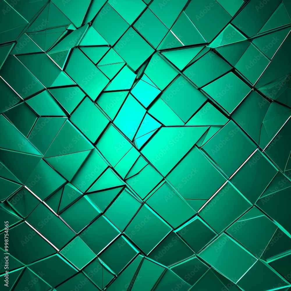 Aufkleber a geometric pattern composed of numerous overlapping triangular shapes in a dark green color The arrangement of the triangles creates a sense of depth and