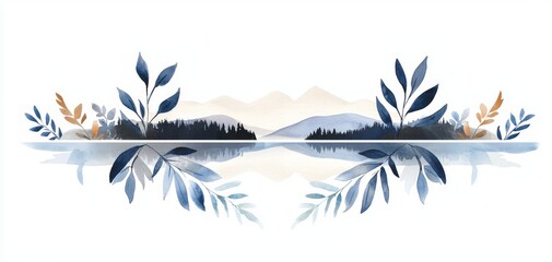 Obraz premium Crystal-clear river flowing rapidly through a woodland, soft light filtering through leaves, representing the quiet but persistent strength of nature