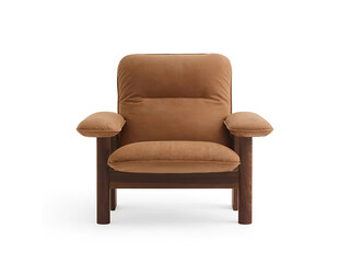 brown modern design chair with backrest isolated on white