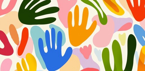 Obraz premium An abstract seamless pattern with doodles in colorful geometric shapes. A flat cartoon background with simple random shapes.