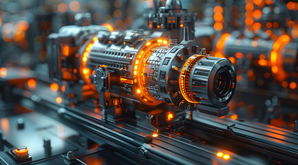 Fototapeta premium Futuristic Machine 3D Illustration