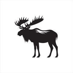 deer silhouette vector illustration, 