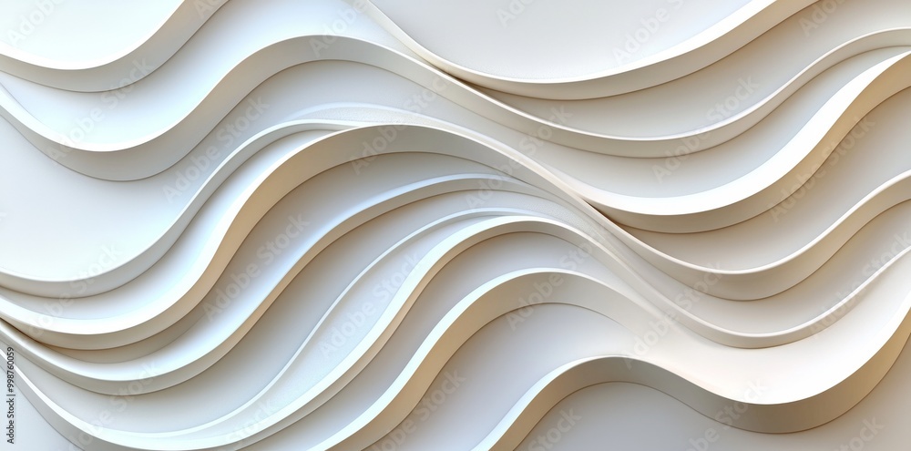 Poster a seamless wave pattern on a white background with a wavy texture, abstract three-dimensional design
