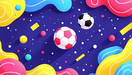 Fototapeta premium Soccer Art Pattern, Textile, Sport Clothing, Street Art Graffiti Style. Stock.