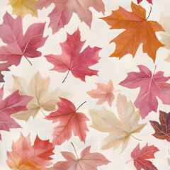 Autumn leaves pattern in warm hues