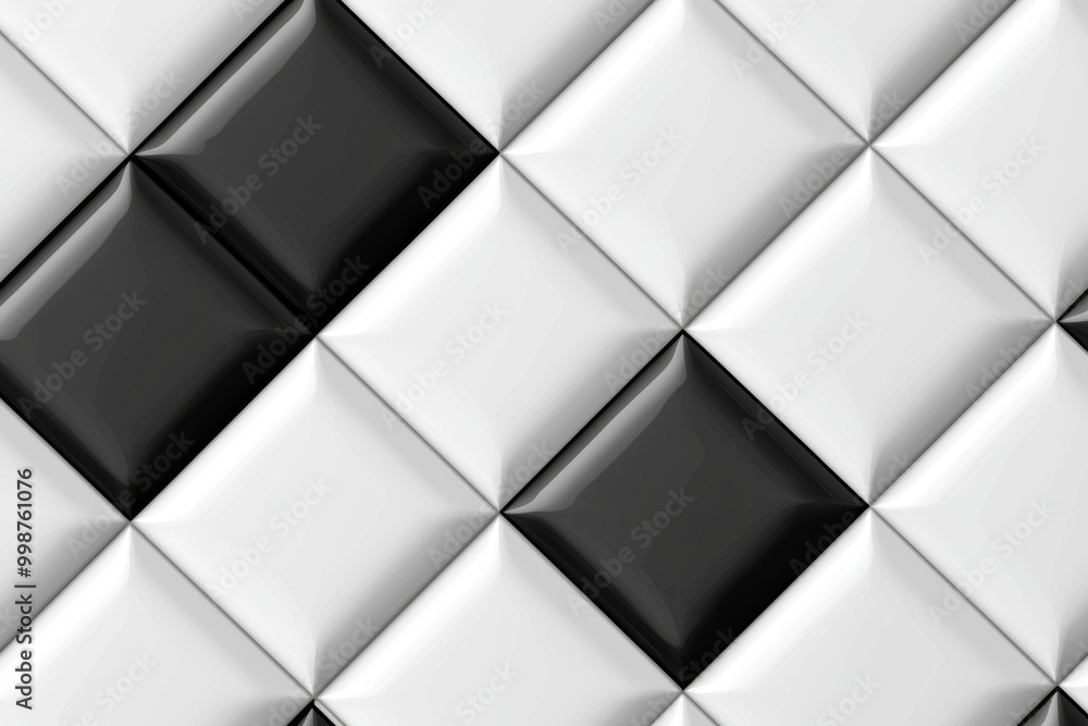 Poster background with abstract square grid in black and white