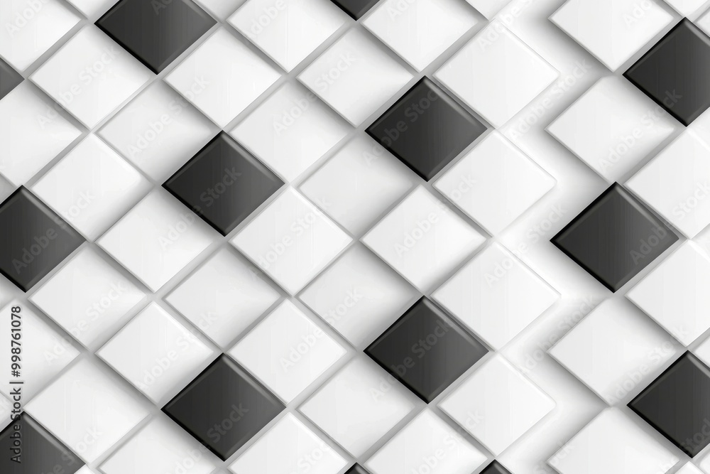 Poster the seamless background is made up of an abstract pattern of square grids in black and white