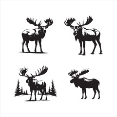 Naklejka premium deer silhouette vector illustration, 