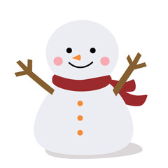かわいいシンプルなマフラーをまいた雪だるまのイラスト