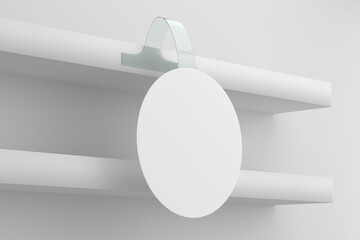 Blank Round Wobbler Mockup While and Empty - 3D Illustration