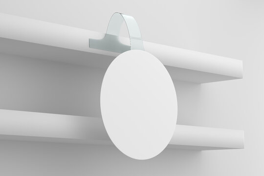 Blank Round Wobbler Mockup While and Empty - 3D Illustration