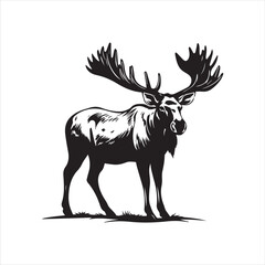 deer silhouette vector illustration, 