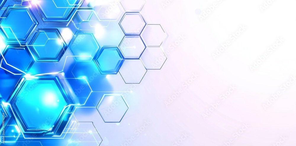 Poster a hexagonal shape pattern is used as a geometric background for this abstract design element