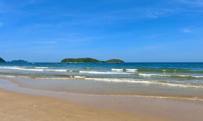 Beautiful beach with a small island in the distance - Yen Island Vung Chua, Quang Binh