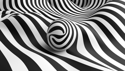 Vintage trippy psychedelic vintage mid century modern geometric pattern on black and white stock image
