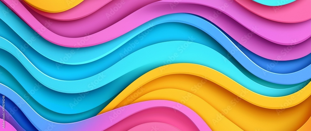Poster abstract colorful wave pattern background. 3-d wave stripe pattern banner design.