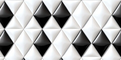 Obraz premium A seamless hand painted abstract geometric polygon stripe tribe patchwork pattern overlay with dynamic diamond geode triangles mosaic background texture in black, white and grey monochrome.