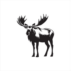 deer silhouette vector illustration, 