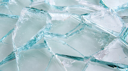 Fototapeta premium Shattered glass fragments creating a textured surface