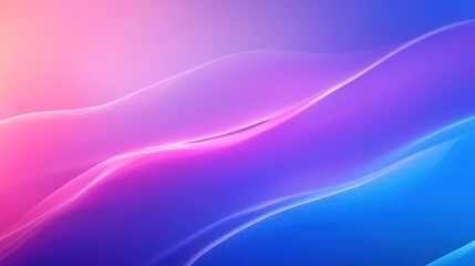 Fototapeta premium Abstract gradient waves in pink and blue hues create a soothing digital background.
