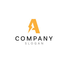initial A electricity logo template vector design