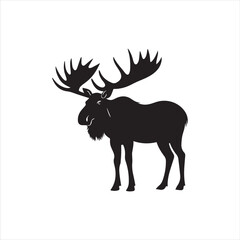 Fototapeta premium deer silhouette vector illustration, 