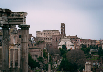 Obraz premium the ancient roman forum in winter
