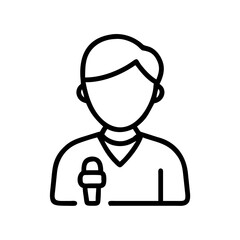 Fototapeta premium Journalist with Microphone Icon