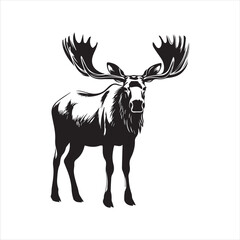 deer silhouette vector illustration, 
