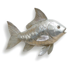 Decorative silver fish sculpture for wall art