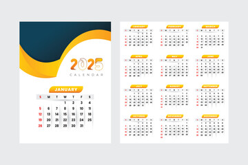 new year calendar design with printable vector file