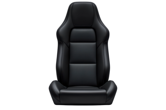 Black car seat isolated on transparent background.