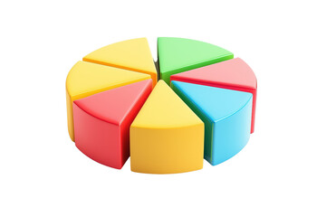 Obraz premium Colorful pie chart model isolated on transparent background.
