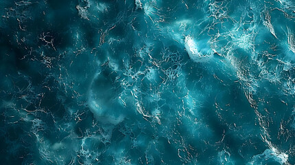 Fototapeta premium Abstract Aerial View of the Ocean with White Foam and Waves