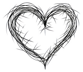 Obraz premium PNG Heart drawing sketch line.