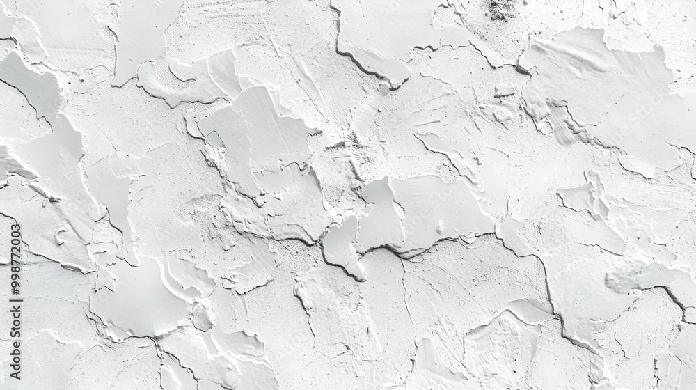 Aufkleber close-up of a white textured wall with uneven surface and subtle cracks, ideal for abstract backgrou