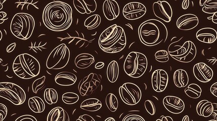 Fototapeta premium seamless pattern consist of coffee beans related objects