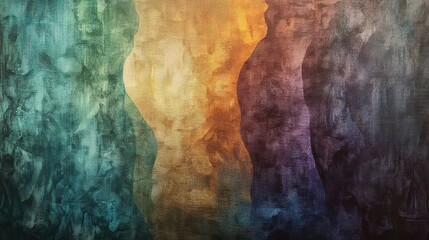 A translucent acrylic painting, light passing through the thin colors on the canvas