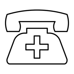 Emergency Phone Vector Line Icon Design