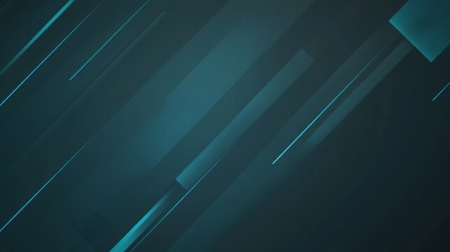 Abstract background with diagonal teal lines and shapes on a dark blue background.