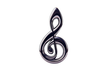 Fototapeta premium Musical treble clef symbol isolated on transparent background.
