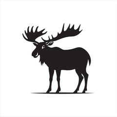 deer silhouette vector illustration, 