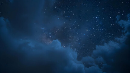 A Night Sky Filled with Stars and Wispy Clouds, Capturing the Serenity of the Cosmos