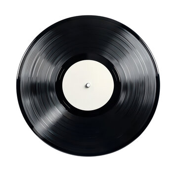 Vinyl record isolated on transparent background.