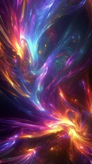 Fototapeta premium Abstract Fractal Illuminations - Vibrant Vertical Wallpaper for Phones