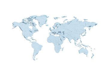 Fototapeta premium World map illustration isolated on transparent background.
