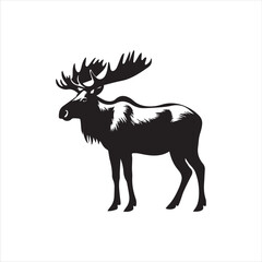 deer silhouette vector illustration, 
