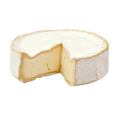 A delicious wheel of creamy cheese with a soft rind, perfect for gourmet dishes or a charcuterie board.