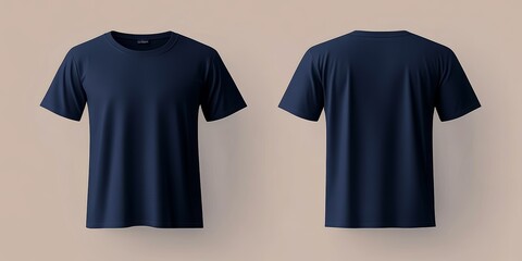 plain navy blue tshirt mockup design front view